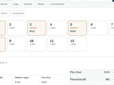 Punto de venta de Fludra con datos de ejemplo
